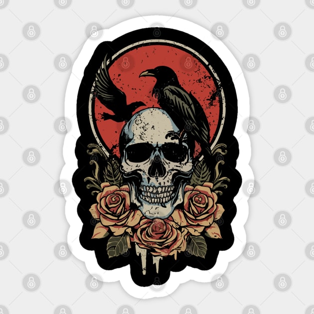 Skull & Crows Sticker by bmron